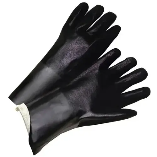 Large Black Pvc Glove With Sandpaper Grip And Jersey Lining 14", 5 Pair - pack of 5 Large Black Pvc Glove With Sandpaper Grip And Jersey Lining 14", 5 Pair - pack of 5