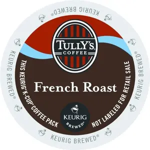 Tully's 5000373779 Coffee French Roast Regular K-Cup Coffee Pack - pack of 96