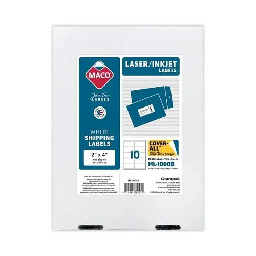 Cover-All Opaque Laser/Inkjet Labels Printers 2x4 White - pack of 250 Cover-All Opaque Laser/Inkjet Labels Printers 2x4 White - pack of 250