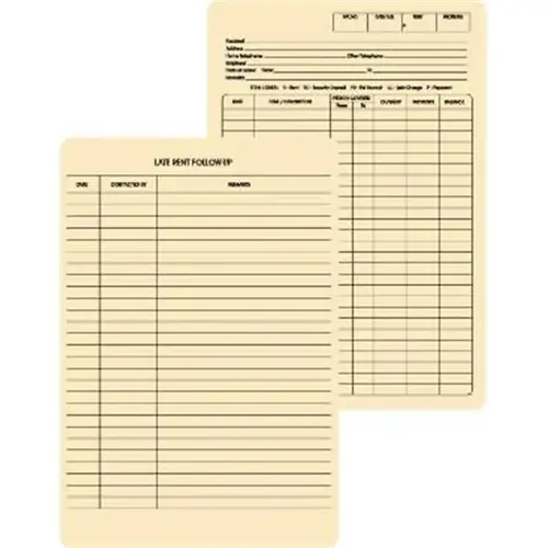 Resident Ledger Cards, 6-1/2 X 9-1/2 - pack of 100 Resident Ledger Cards, 6-1/2 X 9-1/2 - pack of 100