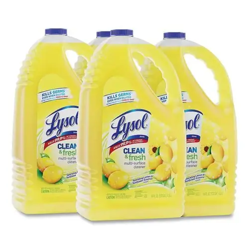 Clean And Fresh Multi-Surface Disinfectant Cleaner, Sparkling Lemon And Sunflower Essence, 144 Oz Bottle - pack of 4 Clean And Fresh Multi-Surface Disinfectant Cleaner, Sparkling Lemon And Sunflower Essence, 144 Oz Bottle - pack of 4