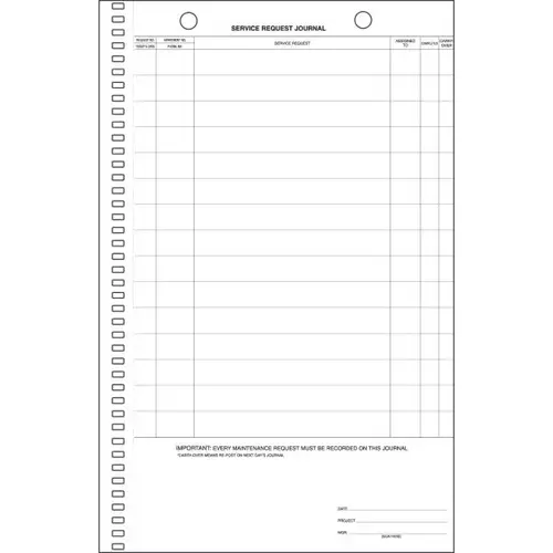 Maintenance Journal Pegboard - pack of 100 Maintenance Journal Pegboard - pack of 100