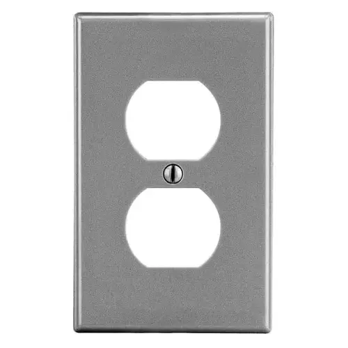 Hubbell 1-Gang Duplex Wall Plate, Gray - pack of 10 Hubbell 1-Gang Duplex Wall Plate, Gray - pack of 10