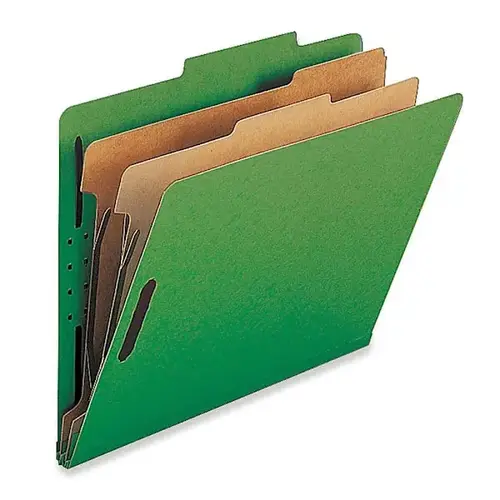 Legal Classification Folder With 2 Dividers Green - pack of 10 Legal Classification Folder With 2 Dividers Green - pack of 10