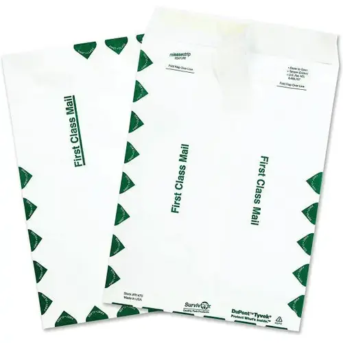 First Class Tyvek Envelope 9"X12" Self-Sealing White - pack of 100 First Class Tyvek Envelope 9"X12" Self-Sealing White - pack of 100