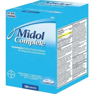 Midol 90751 Complete Menstrual Caplets, Two-Pack - pack of 100