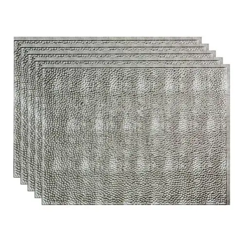 18x24 Hammered Vinyl Backsplash Panel, Crosshatch Silver - pack of 5 18x24 Hammered Vinyl Backsplash Panel, Crosshatch Silver - pack of 5