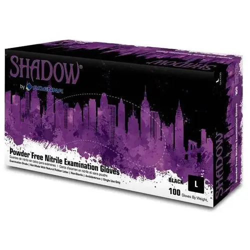 Shadow Nitrile Exam, Pf, Black, 6 Mil L - pack of 100 Shadow Nitrile Exam, Pf, Black, 6 Mil L - pack of 100
