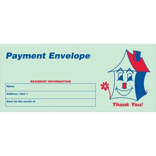 Stock Rent Payment Envelope, Light Green - pack of 250 Stock Rent Payment Envelope, Light Green - pack of 250
