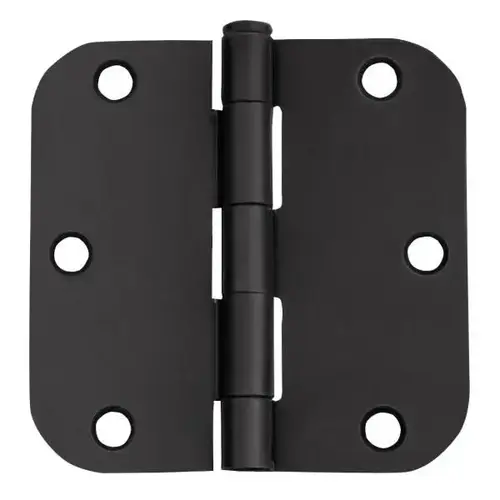 6-Hole 3 1/2 X 3 1/2, 5/8 Radius Door Hinge, Matte Black - pack of 3 6-Hole 3 1/2 X 3 1/2, 5/8 Radius Door Hinge, Matte Black - pack of 3