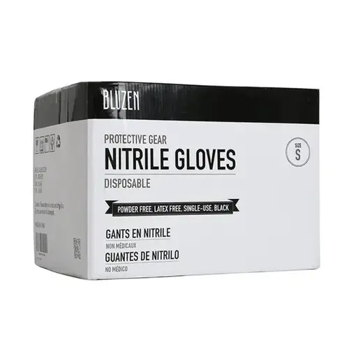Bluzen Nitrile Gloves, 4 Mil, Black, Small - pack of 1000 Bluzen Nitrile Gloves, 4 Mil, Black, Small - pack of 1000