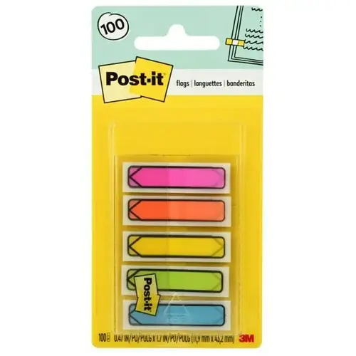 Arrow Flag W/On-The-Go Dispenser 0.5" X 1.75" Asst Colors - pack of 100 Arrow Flag W/On-The-Go Dispenser 0.5" X 1.75" Asst Colors - pack of 100