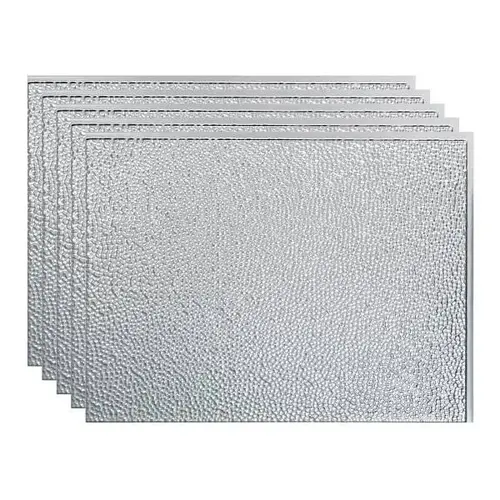 18x24 Hammered Vinyl Backsplash Panel, Brushed Aluminum - pack of 5 18x24 Hammered Vinyl Backsplash Panel, Brushed Aluminum - pack of 5