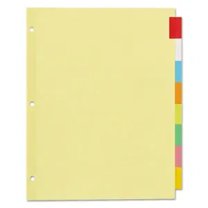 Office Essentials 11467 Plastic Insertable Dividers 11 X 8.5 Asst Tabs - pack of 8
