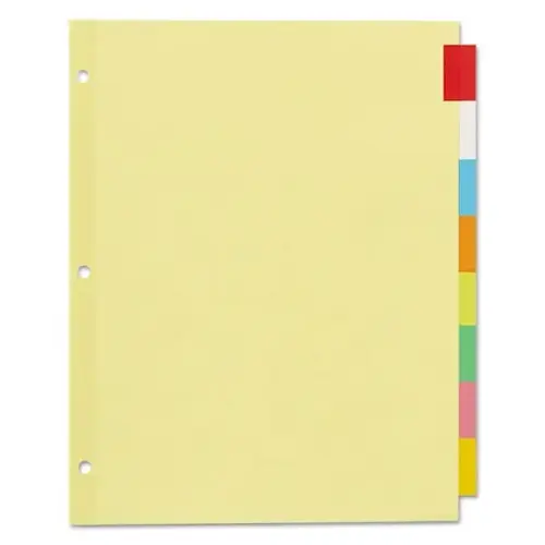 Plastic Insertable Dividers 11 X 8.5 Asst Tabs - pack of 8 Plastic Insertable Dividers 11 X 8.5 Asst Tabs - pack of 8