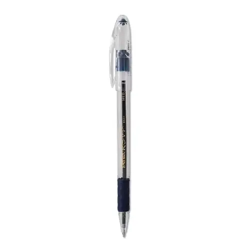 R.s.v.p. Pen Stick Medium 1 Mm Blue Ink Clear/Blue Barrel - pack of 12 R.s.v.p. Pen Stick Medium 1 Mm Blue Ink Clear/Blue Barrel - pack of 12