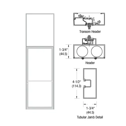 Custom Sized Clear Anodized Series 450 Tubular Center Hung Transom Frame Complete (1FT) Custom Sized Clear Anodized Series 450 Tubular Center Hung Transom Frame Complete (1FT)