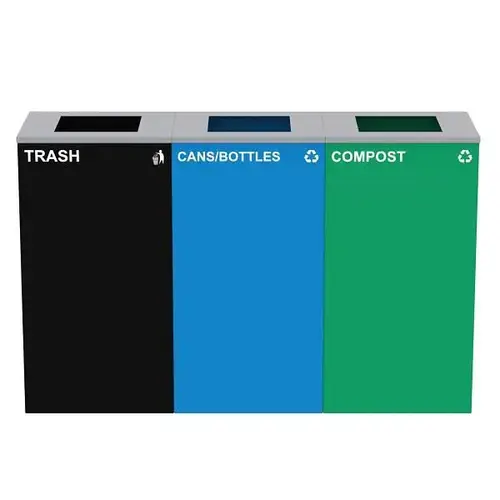 87g Steel Blue Cans/Bottles Bin - Compost Bin - pack of 3 87g Steel Blue Cans/Bottles Bin - Compost Bin - pack of 3