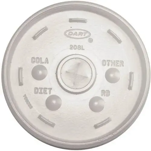 Dart Lid Flat HIPS Translucent For Cold 32 OZ Foam Cup & 8-16 OZ Foam Containers Identification With Hole 100 - pack of 1000 Dart Lid Flat HIPS Translucent For Cold 32 OZ Foam Cup & 8-16 OZ Foam Containers Identification With Hole 100 - pack of 1000