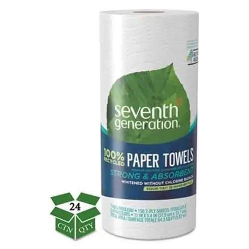 100% Recycled Paper Towel Rolls 2-Ply 156 Sh/Rl - pack of 24 100% Recycled Paper Towel Rolls 2-Ply 156 Sh/Rl - pack of 24
