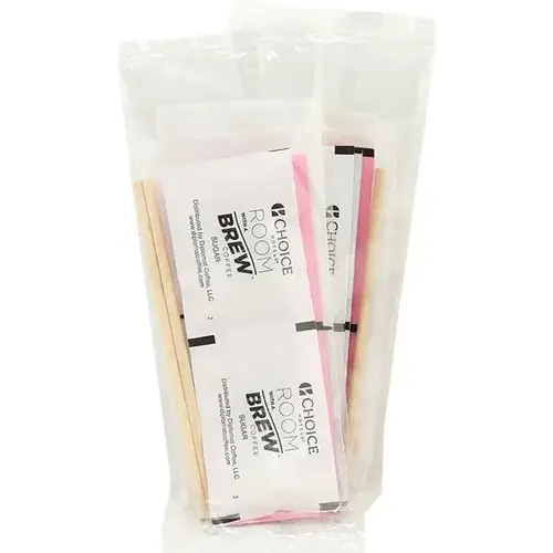 Room With A Brew/Condiment Kit W/Stirrer - pack of 250 Room With A Brew/Condiment Kit W/Stirrer - pack of 250