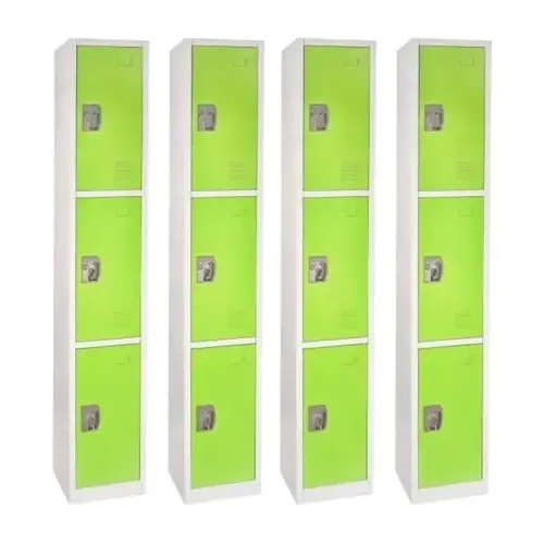 72 In. X 12 In. 3-Compartment Steel Locker Green - pack of 4 72 In. X 12 In. 3-Compartment Steel Locker Green - pack of 4