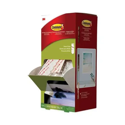 Poster Strips Removable 0.63x1.75 White - pack of 100 Poster Strips Removable 0.63x1.75 White - pack of 100