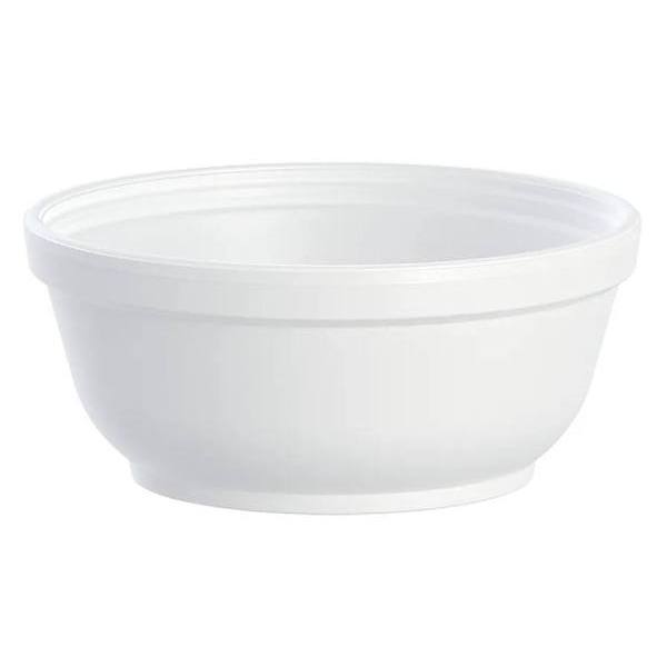 DART 8B20 Disposable Polystyrene Foam Bowl, 8 Oz, White - pack of 1000