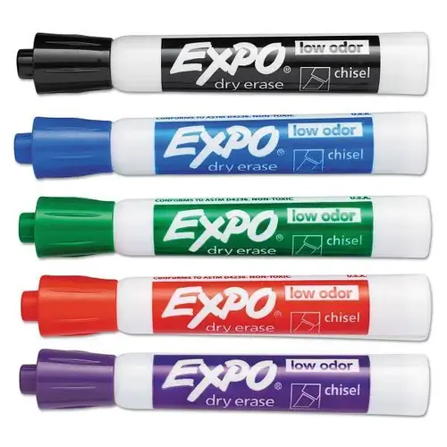 Low-Odor Dry-Erase Marker Broad Chisel Tip Assorted Colors - pack of 36 Low-Odor Dry-Erase Marker Broad Chisel Tip Assorted Colors - pack of 36