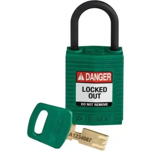 Safekey 1 In Plastic Shackle Keyed Different Nylon Padlock Green - pack of 12 Safekey 1 In Plastic Shackle Keyed Different Nylon Padlock Green - pack of 12