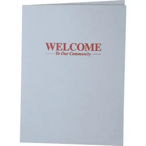 Welcome Folders, Foil Stamped Linen, Gray - pack of 100 Welcome Folders, Foil Stamped Linen, Gray - pack of 100