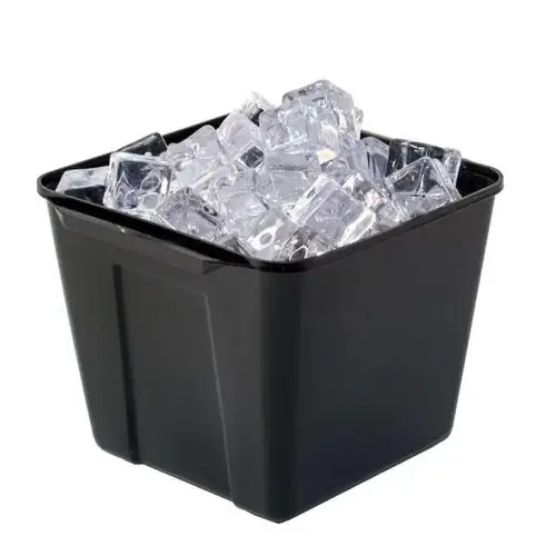 Essential 3 Quart Square Ice Bucket With Handles, Black - pack of 36 Essential 3 Quart Square Ice Bucket With Handles, Black - pack of 36