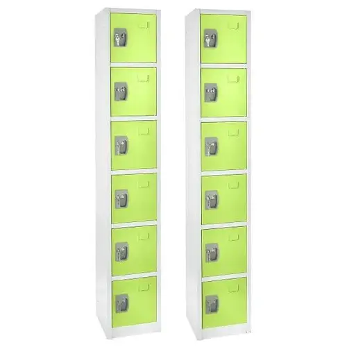 72 In. X 12 In. 6-Compartment Steel Locker Grn - pack of 2 72 In. X 12 In. 6-Compartment Steel Locker Grn - pack of 2