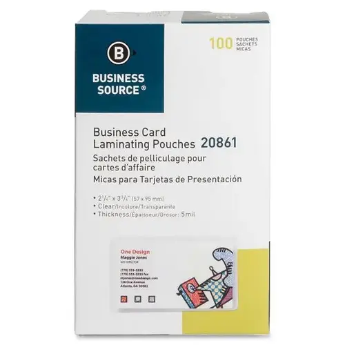 Business Card Laminating Pouches 2.25x3.75" 5 Mil - pack of 100 Business Card Laminating Pouches 2.25x3.75" 5 Mil - pack of 100
