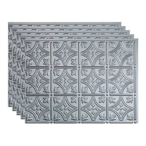18x24 Traditional #1 Backsplash Panel, Argent Silver - pack of 5 18x24 Traditional #1 Backsplash Panel, Argent Silver - pack of 5