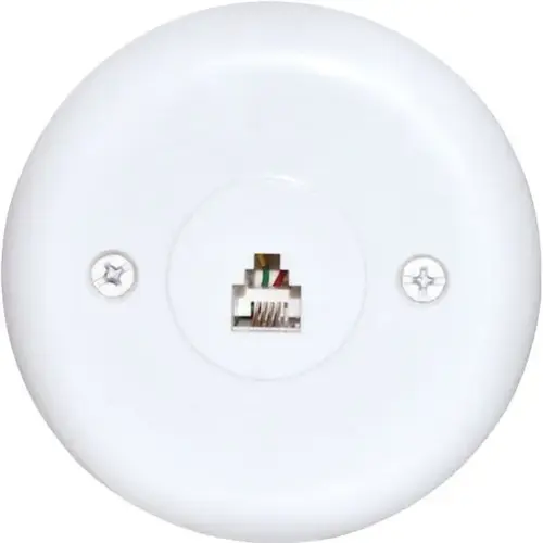 Newhouse Hardware Round Phone Jack Wall Plate - White, RPWP-WH-05 - pack of 5 Newhouse Hardware Round Phone Jack Wall Plate - White, RPWP-WH-05 - pack of 5
