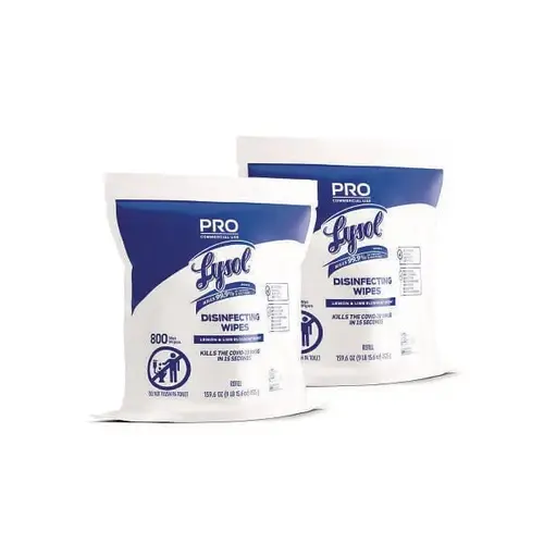 Professional Disinfecting Wipe Bucket Refill, 1-Ply, 6 X 8, Lemon And Lime Blossom, White, 800 Wipes/Bag, 2 Refill Bags/Ct - pack of 2 Professional Disinfecting Wipe Bucket Refill, 1-Ply, 6 X 8, Lemon And Lime Blossom, White, 800 Wipes/Bag, 2 Refill Bags/Ct - pack of 2