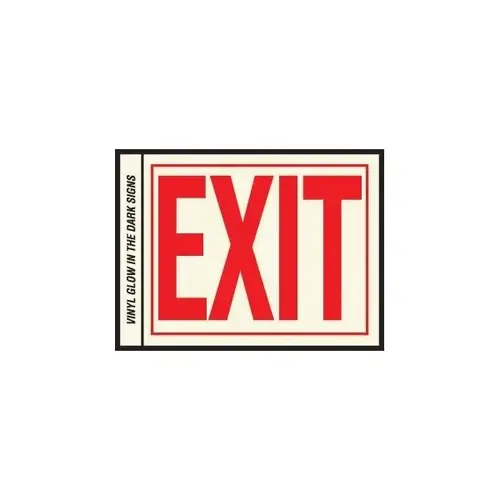 "Exit" Phosphorescent Vinyl Sign, 6" Letters, 11-1/4 X 8" - pack of 10 "Exit" Phosphorescent Vinyl Sign, 6" Letters, 11-1/4 X 8" - pack of 10