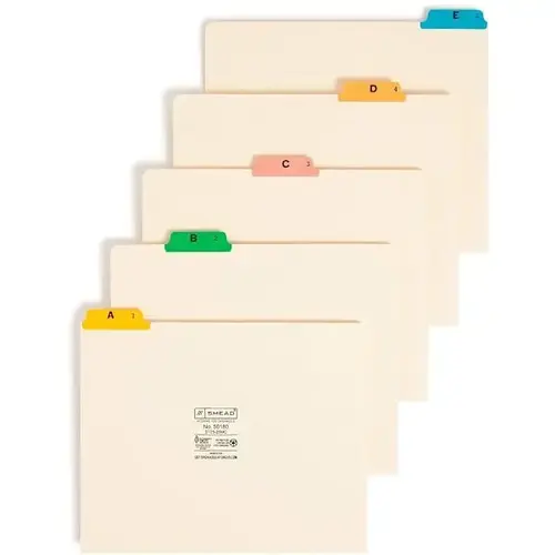 Filing Guides With Alphabetic Indexing Assorted Colors - pack of 25 Filing Guides With Alphabetic Indexing Assorted Colors - pack of 25