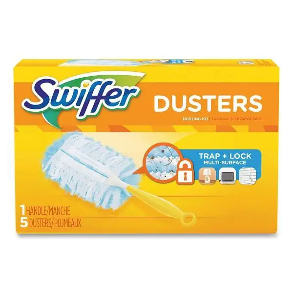 SWIFFER Dusters Starter Kit Dust Lock Fiber 6 Handle BlueYellow  pack of 6 11804CT