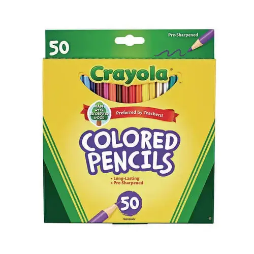 Long-Length Colored Pencil Set 3.3 Mm 2b Asst Lead/Barrel - pack of 50 Long-Length Colored Pencil Set 3.3 Mm 2b Asst Lead/Barrel - pack of 50