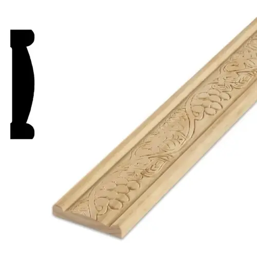 9/16" X 2" X 8 ft Solid Pine Chair Rail Embossed With Leaf - pack of 5 9/16" X 2" X 8 ft Solid Pine Chair Rail Embossed With Leaf - pack of 5