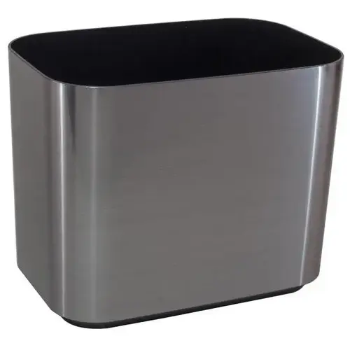 Design 8 Qt Rectangular Wastebasket With Raised Bottom, Graphite - pack of 6 Design 8 Qt Rectangular Wastebasket With Raised Bottom, Graphite - pack of 6