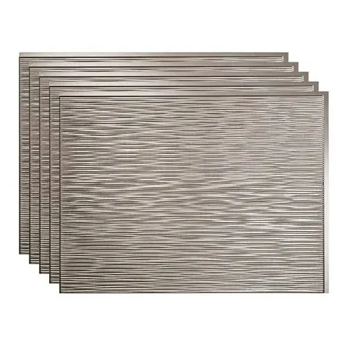 18x24 Ripple Backsplash Panel, Brushed Nickel - pack of 5 18x24 Ripple Backsplash Panel, Brushed Nickel - pack of 5