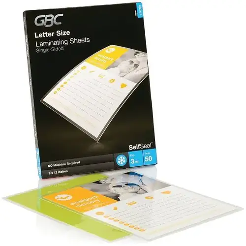 Selfseal Letter Size Laminating Sheets 9"X12" 3 Mil - pack of 500 Selfseal Letter Size Laminating Sheets 9"X12" 3 Mil - pack of 500