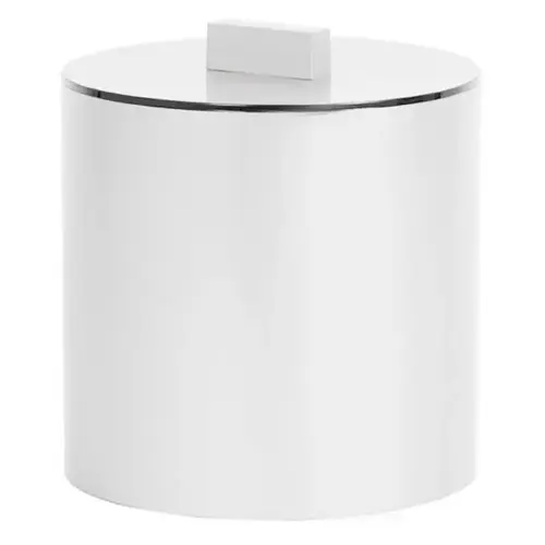 Contempo 3qt Round Icebucket,rectangular Foiledknob,gloss White - pack of 12 Contempo 3qt Round Icebucket,rectangular Foiledknob,gloss White - pack of 12