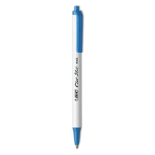 Clic Stic Ballpoint Pen 1 Mm Blue Ink White Brl - pack of 12 Clic Stic Ballpoint Pen 1 Mm Blue Ink White Brl - pack of 12