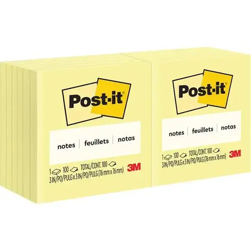 Notes Original Notepads 3"X3" Canary Yellow - pack of 12 Notes Original Notepads 3"X3" Canary Yellow - pack of 12