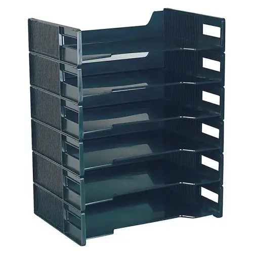 Black Stackable Letter Tray - pack of 6 Black Stackable Letter Tray - pack of 6
