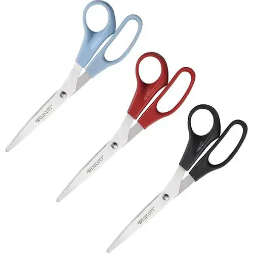 8" All Purpose Straight Scissors Stainless Steel - pack of 3 8" All Purpose Straight Scissors Stainless Steel - pack of 3